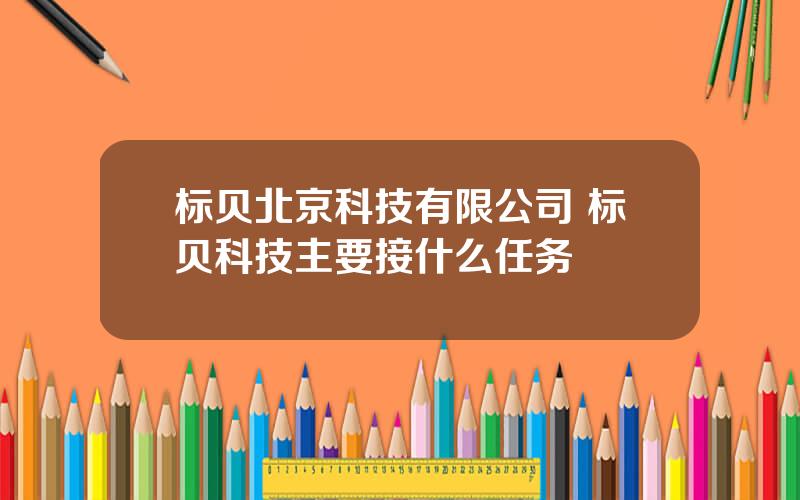 标贝北京科技有限公司 标贝科技主要接什么任务